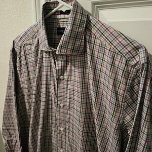 Peter Millar Collection Mens Medium Plaid Button Down Shirt Cotton Multi-Color